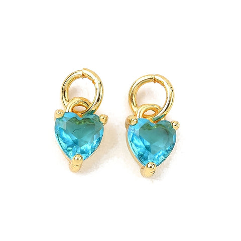 13852  Hjärta med Cubic Zircona, 18K guldpläterat, 1 st