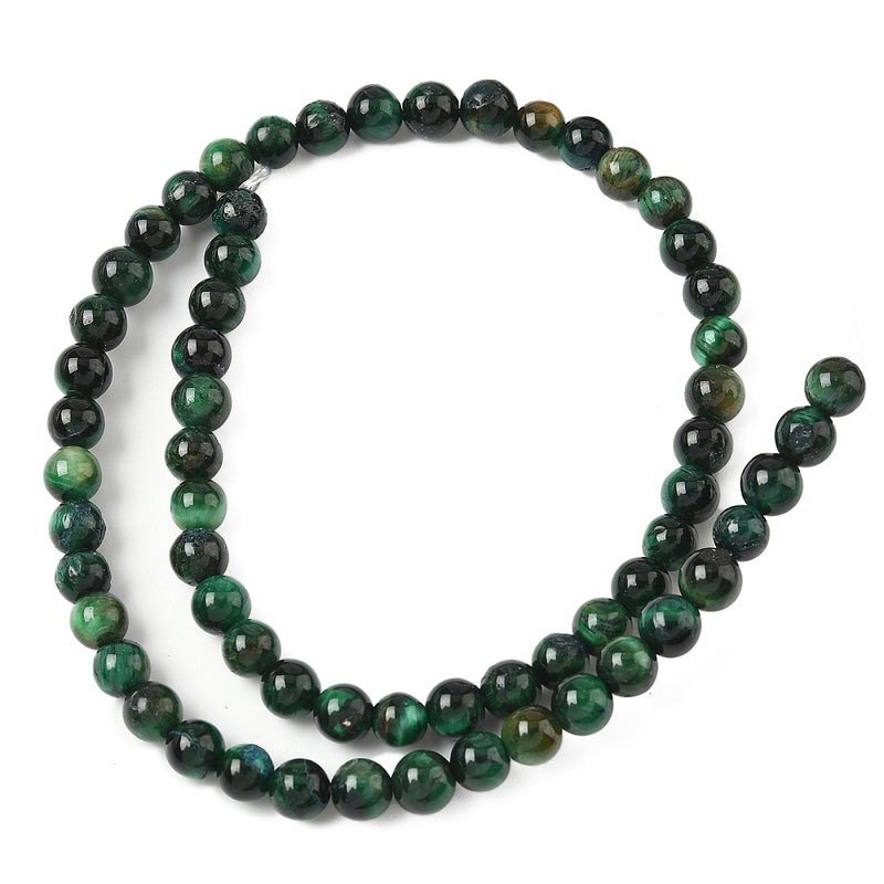 Tigeröga, naturlig, färgad, 6 mm, 1 sträng (13860)