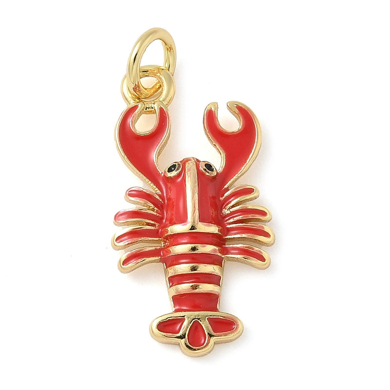 Kräfta emalj, röd med gulddetaljer, 1 st, (13864)