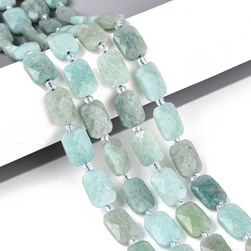 Amazonit, naturlig, rektangel, 1 sträng (13870)