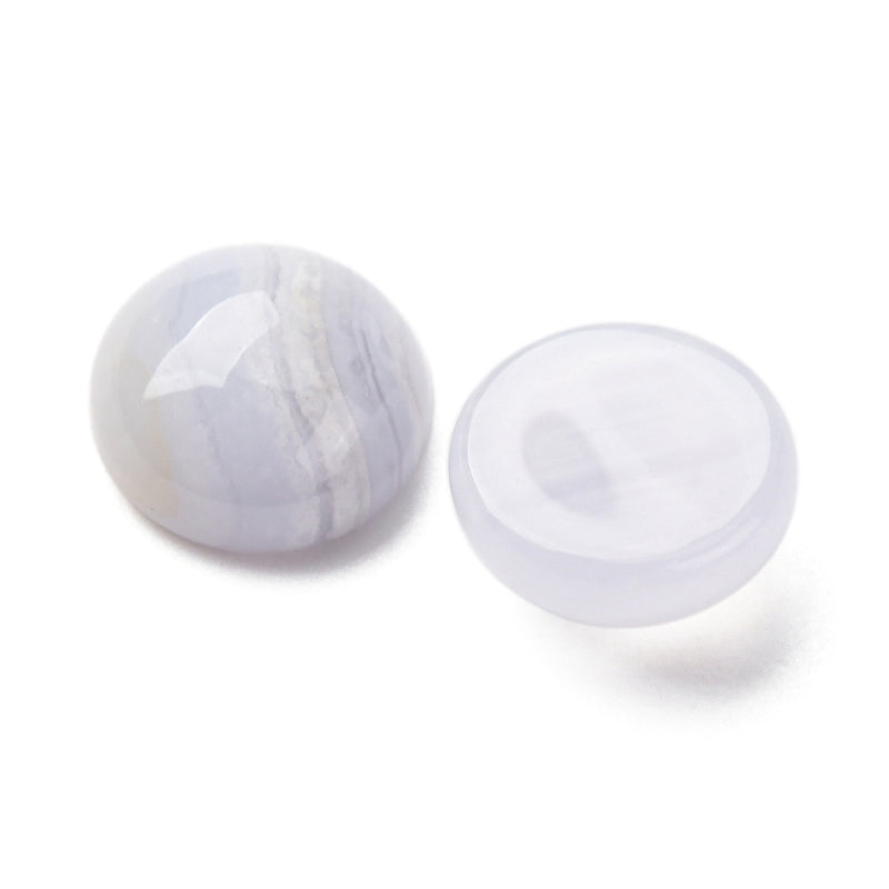 Cabochon, Agat naturlig, Blue Lace,  8 mm, 1 st (13883)