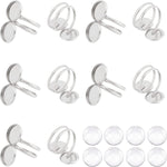 13884 Ring stomme i 304 rostfritt stål, justerbar, för 2 cabochoner, 12 mm, 1 st