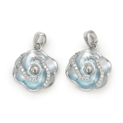 13889 Blomma med Cubic Zirconia och emalj, 1 st