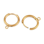 13895 Örhänge ring med ögla, 304 rostfritt stål, 18K guldpläterat, 1 par