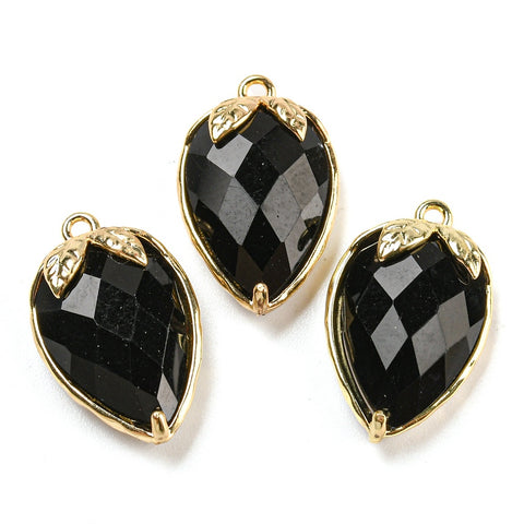 13897 Hänge naturlig Obsidan, facetterat, 1 st