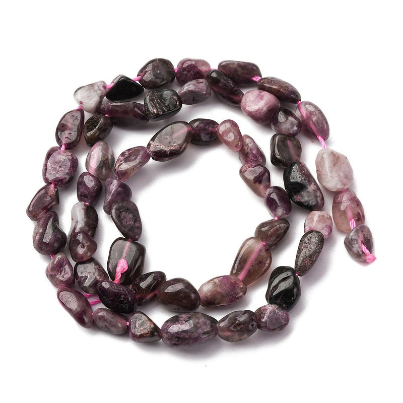 Tourmaline, naturlig, nuggets, 7x6x5 mm, 1 sträng (13915)