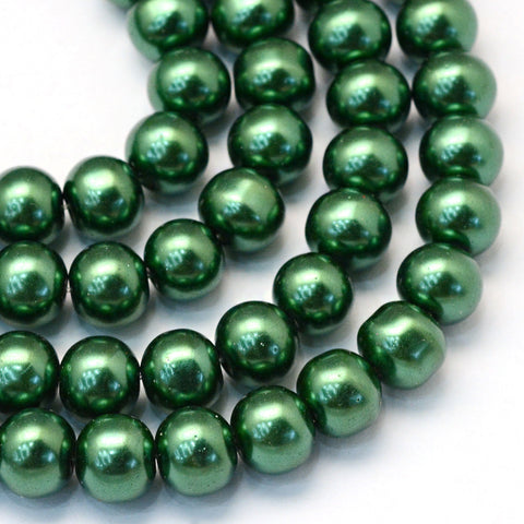 13919 Glaspärlor, gröna, 10mm, 1 sträng