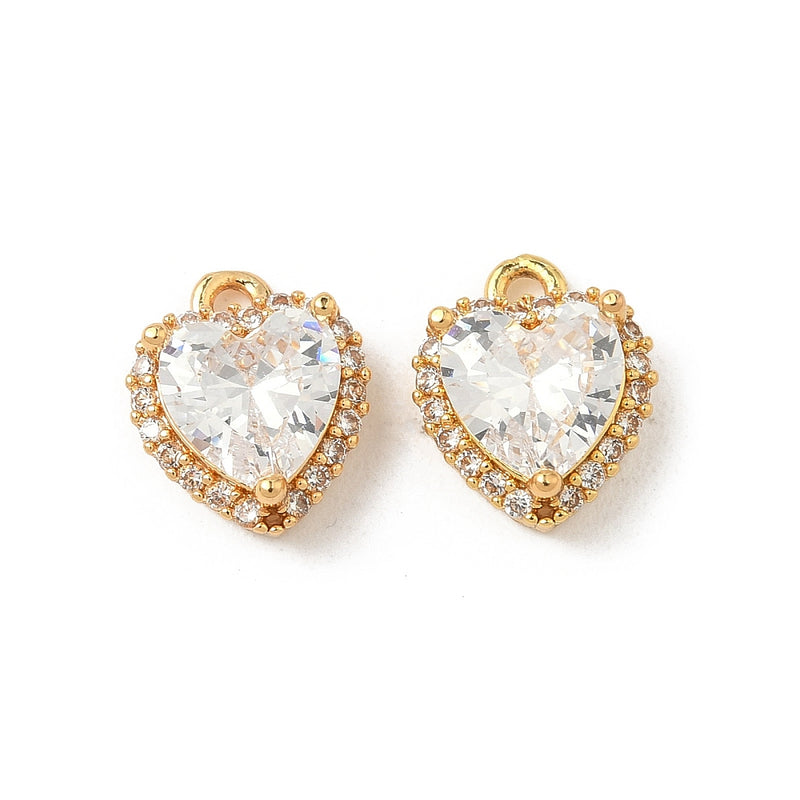 Hjärta, Cubic Zirconia, guld, 1 st, (13930)