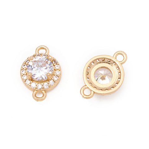 13931 Connector med Cubic Zirconia. guld, 1 st