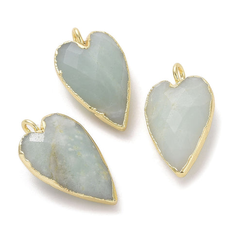 13933 Hjärta i Amazonite, facetterat, 1 st