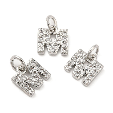 13942  Bokstaven M med Cubic Zirconia, 1 st