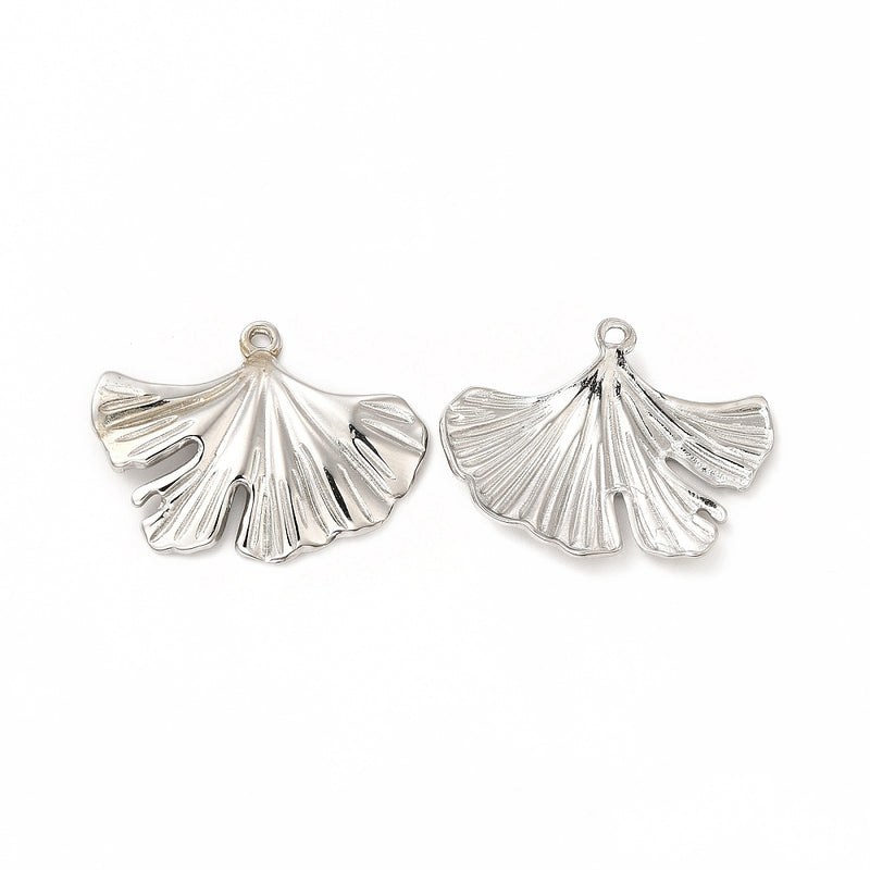 Ginkgolöv, Rostfritt stål, 22x30 mm, 1 st, (13947)