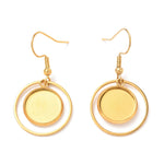 13956 Örhänge  med hänge för cabochone, 201 rostfritt stål, guld, 1 par