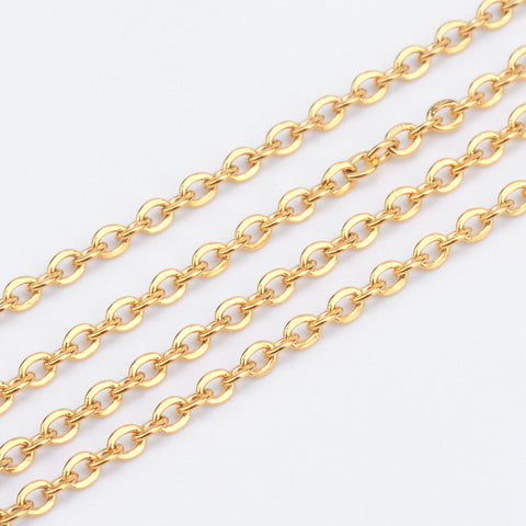 13960 Halsband, 304 rostfritt stål, 18K guldpläterad, 51 cm