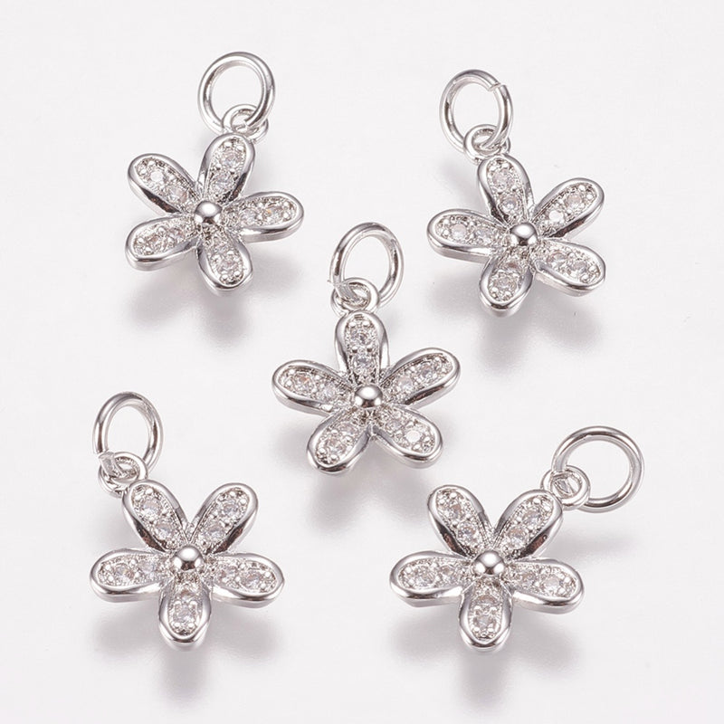 Blomma med Cubic Zirconia, 1 st (13979)