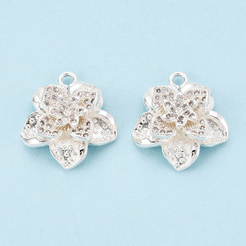 Blomma med Cubic Zirconia, 1 st (13983)