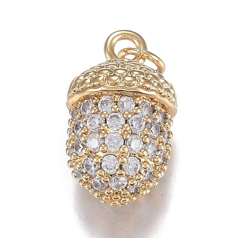 Ekollon med Cubic Zirconia, guld, 1 st (13986)