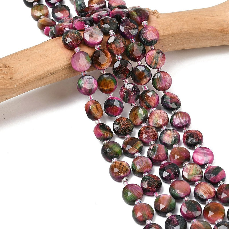 Tigeröga, platt hexagon, 1 sträng (14000)