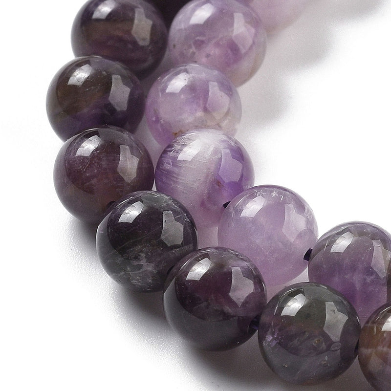Ametist naturlig,  8 mm, 1 sträng (14002)