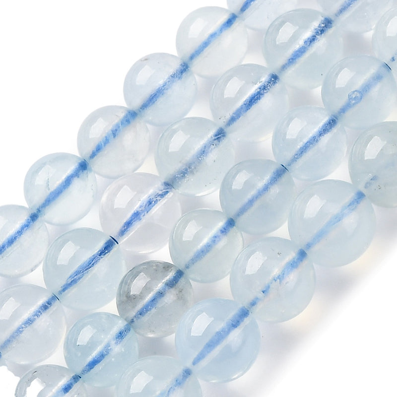 Akvamarin naturlig, 6mm, 1 sträng (14017)