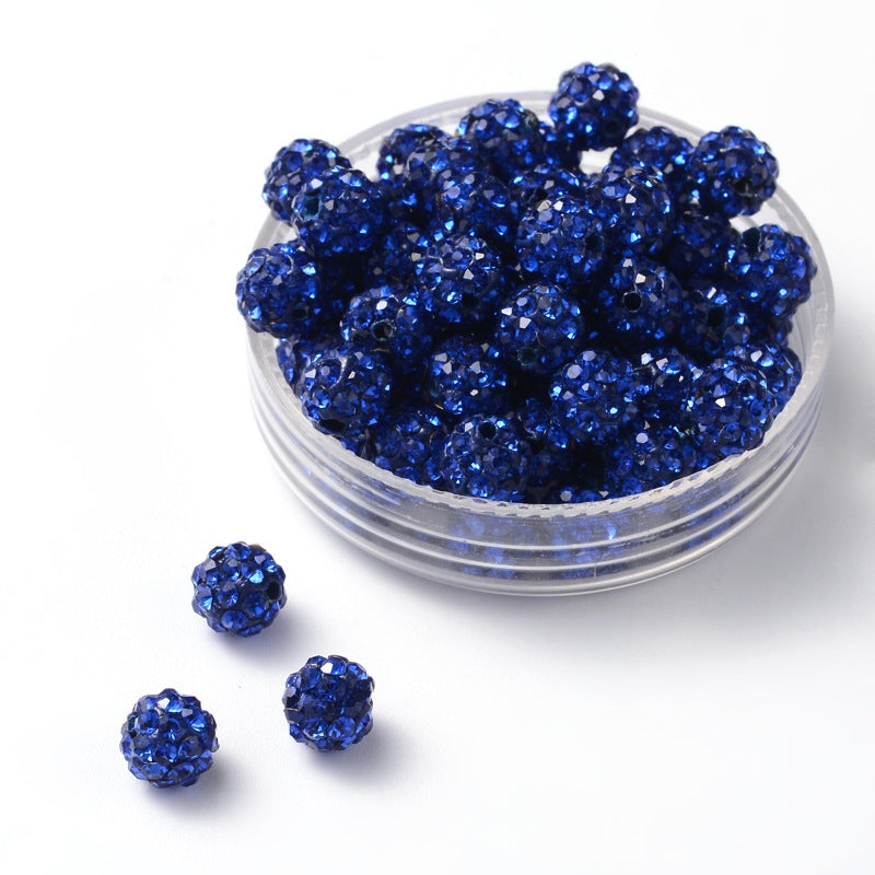 Rhinestone pärla 6mm, Mörkblå 1 st (14022)