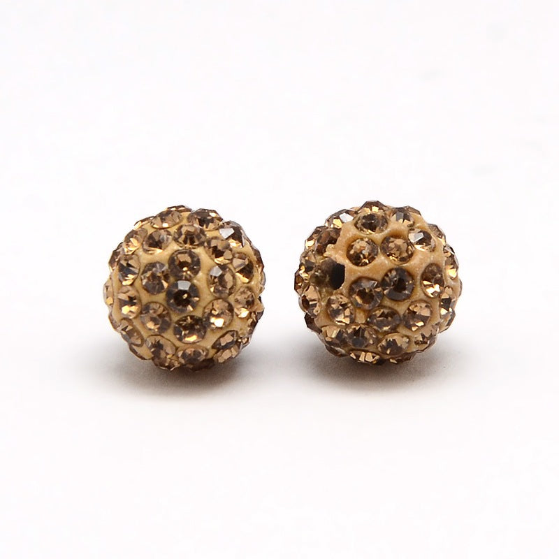 Rhinestone pärla 6mm, beige, 1 st (14029)