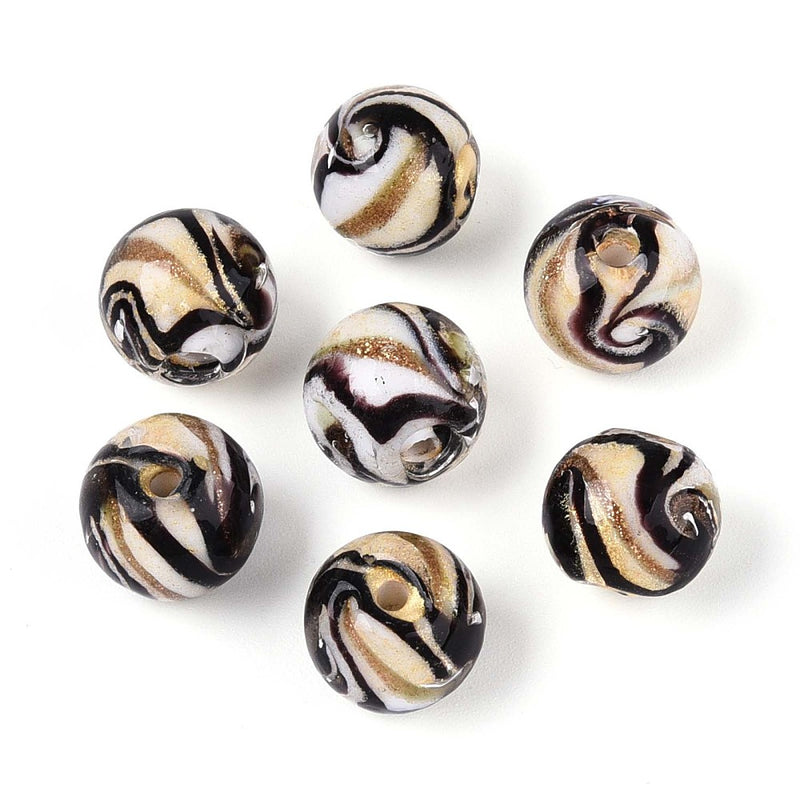 Lampwork pärla, 10mm, 1 st (14039)