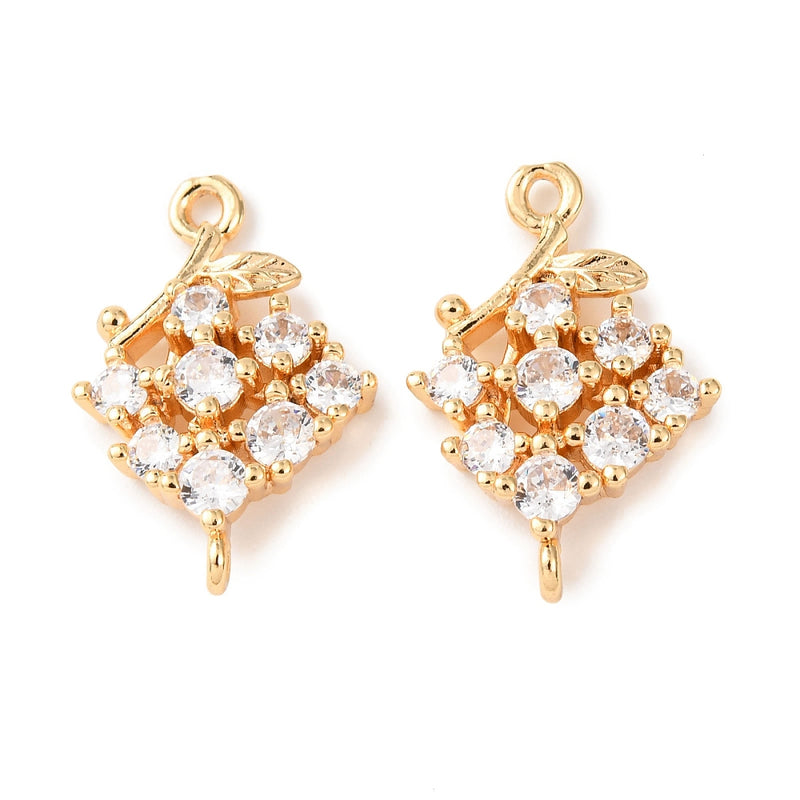 Connector med Cubic Zirconia, 18K guldpläterad, 1 st (14055)