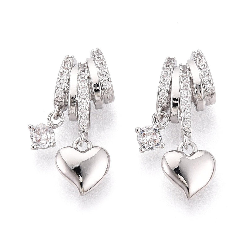 Hänge med hjärta och stjärna, Cubic Zirconia 1 st (14058)