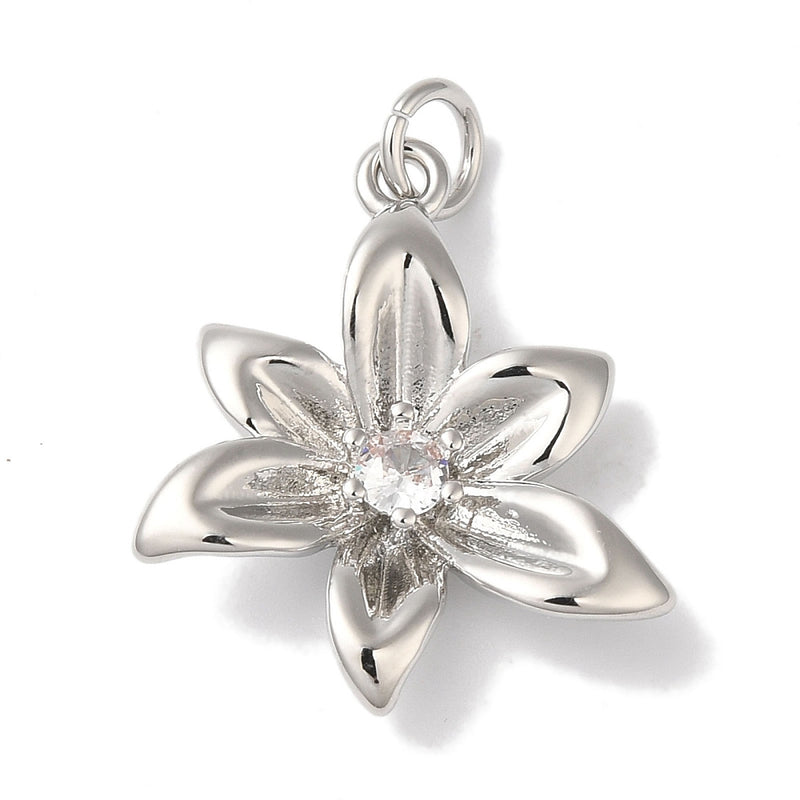 Blomma med Cubic Zirconia, 1 st (14060)