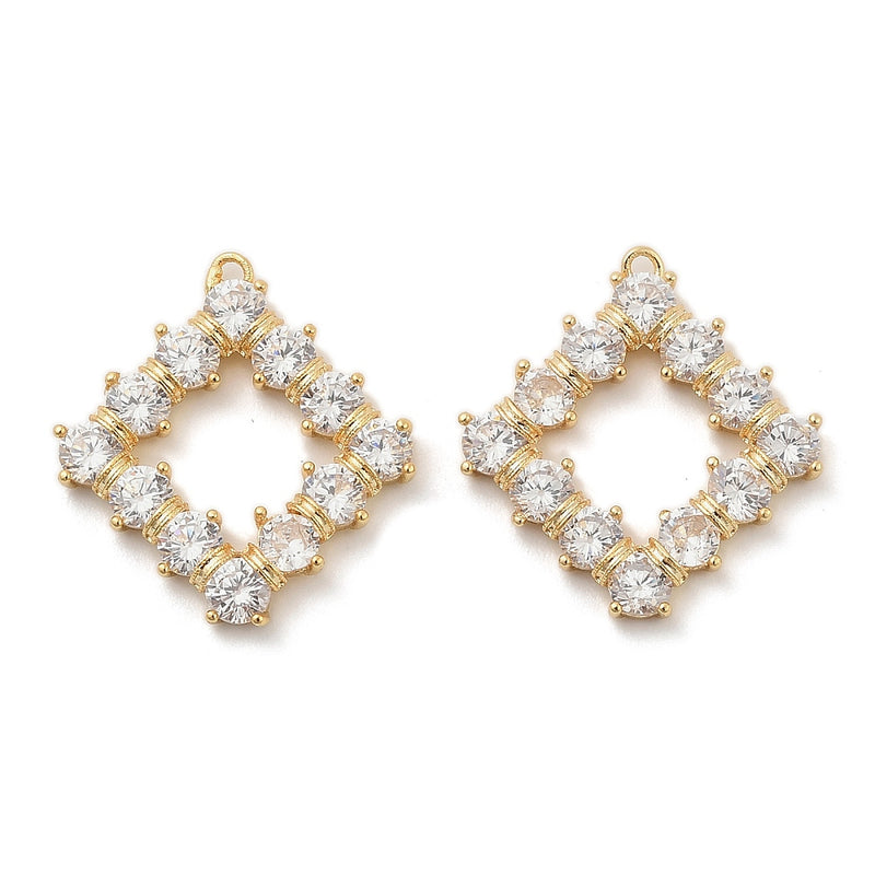 Hänge med Cubic Zirconia, guld, 21x19x3 mm, 1 st (14119)