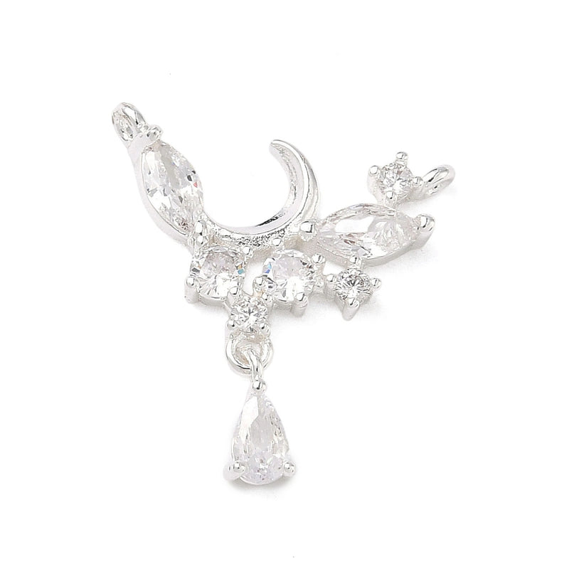 Hänge med Cubic Zirconia, 925 silverpläterat, 20x19x3 mm, 1 st (14128)