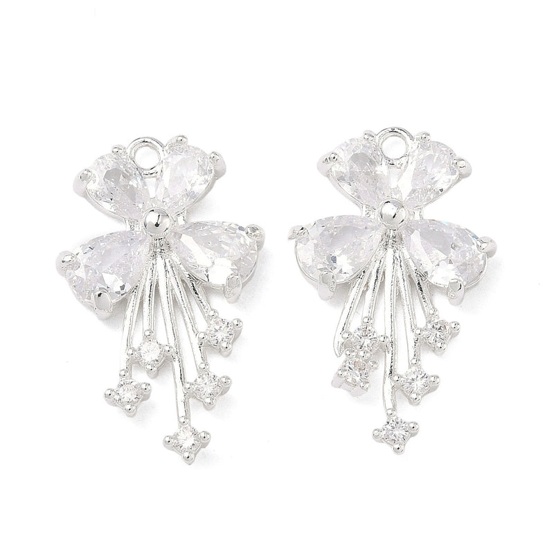 Hänge med Cubic Zirconia, 925 silverpläterat, 25x15x4 mm, 1 st (14130)