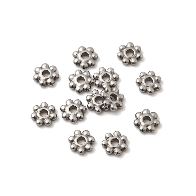 Mellandel, Rostfritt stål, blomma, 6x1,8 mm, 10 st (14148)