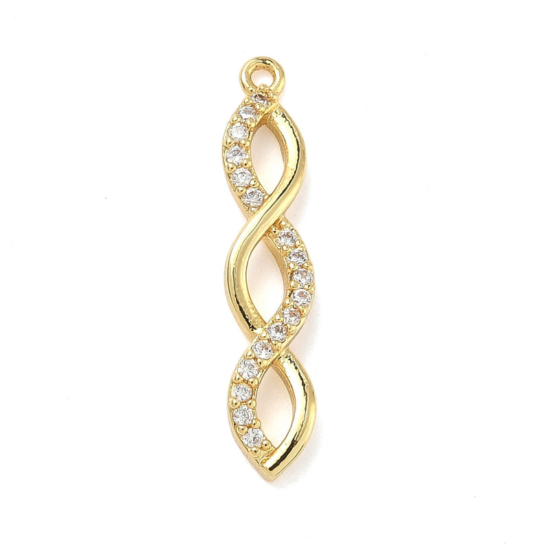 Hänge, cubic zirconia, guld, 1 st (14184)