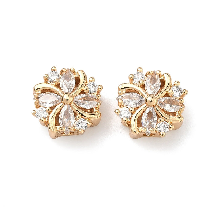 Blomma, cubic zirconia, guld, 1 st (14187)