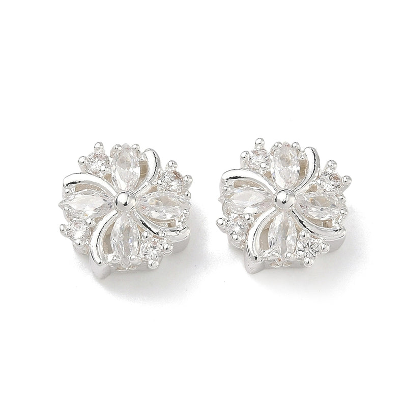Blomma, cubic zirconia, silver, 1 st (14188)