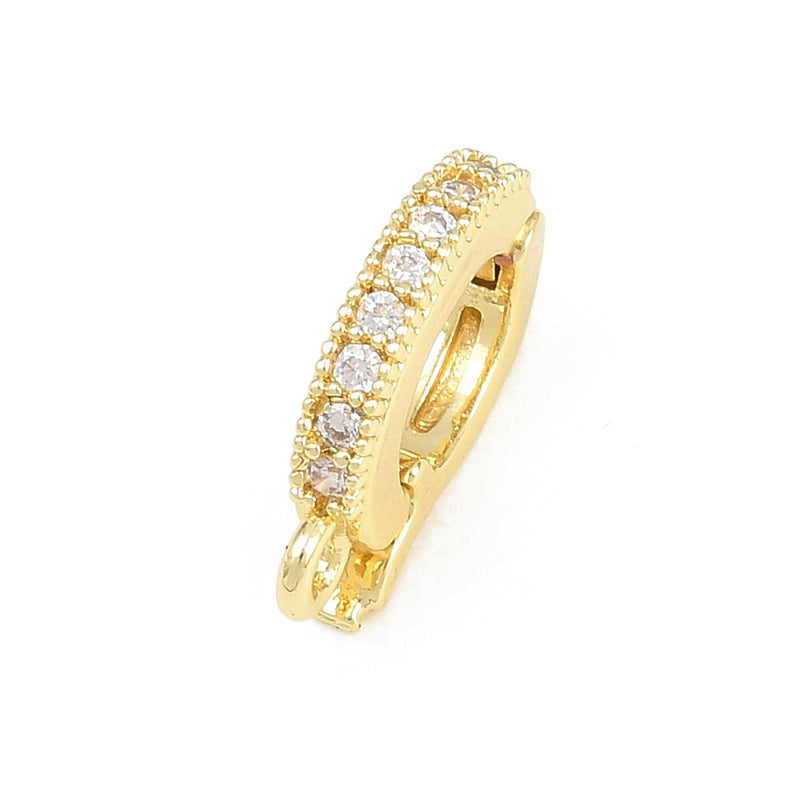 Viklås med Cubic Zirconia, ovalt guld, 13x2x8 mm, 1 st (14232)