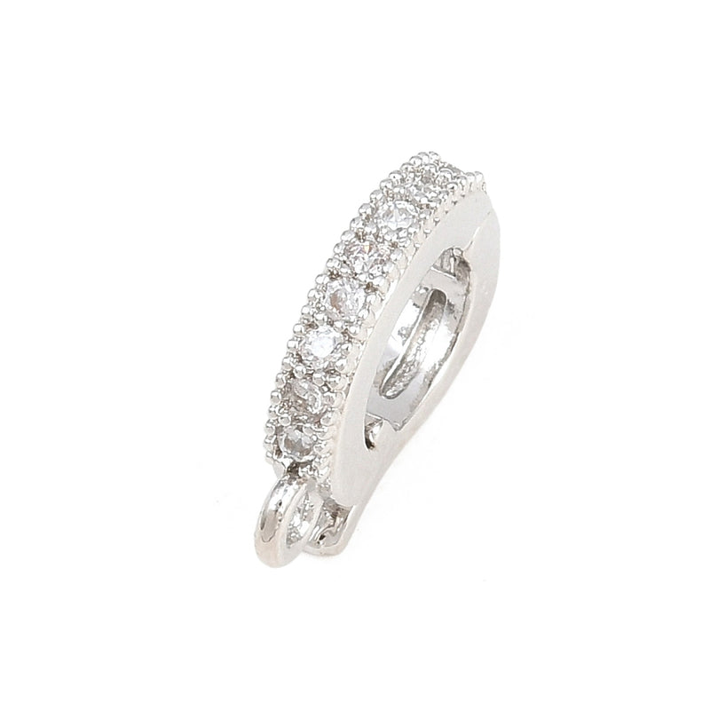 Viklås med Cubic Zirconia, ovalt, 13x2x8 mm, 1 st (14233)