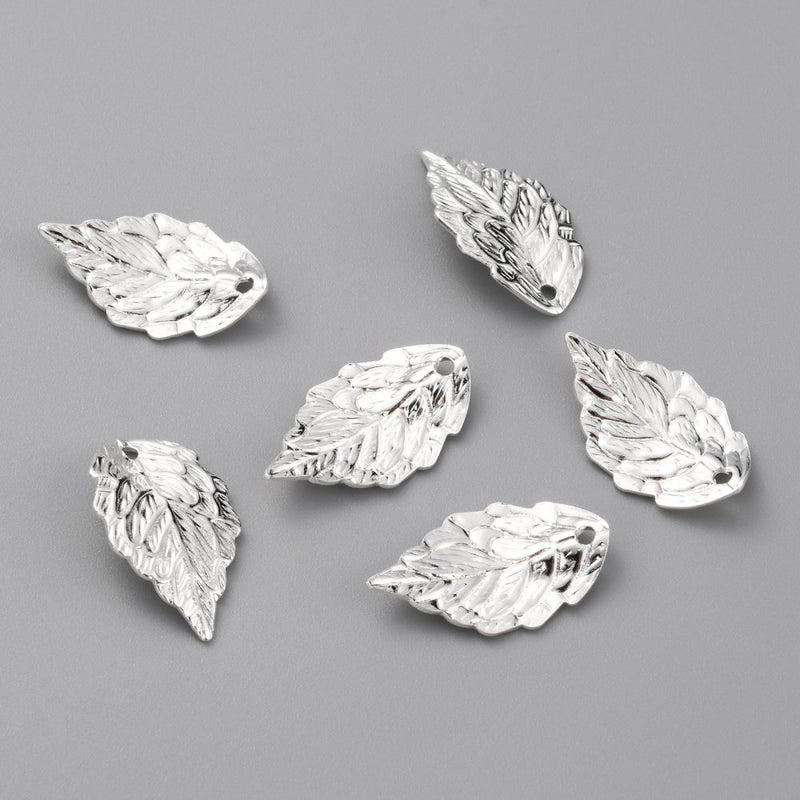 Löv,silver, 17x10x2 mm, 1 st (14237)