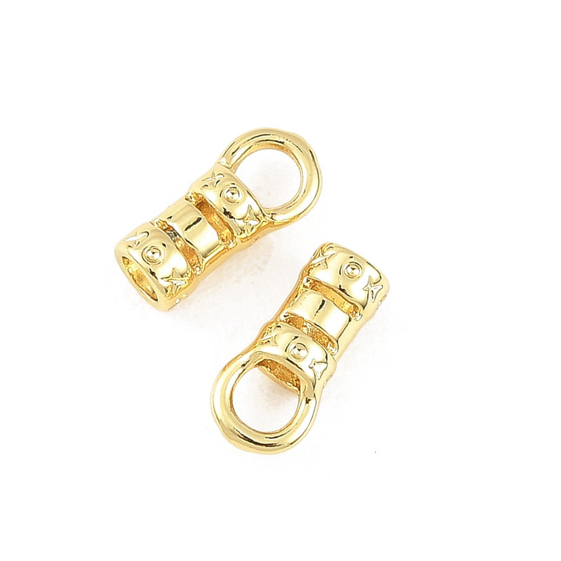 Ändhylsor, guld, 9,5x4,5x3,5 mm, 2 st (14238)