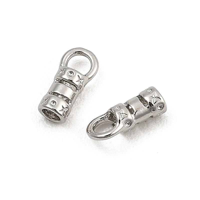 Ändhylsor, platinum, 9,5x4,5x3,5 mm, 2 st (14239)