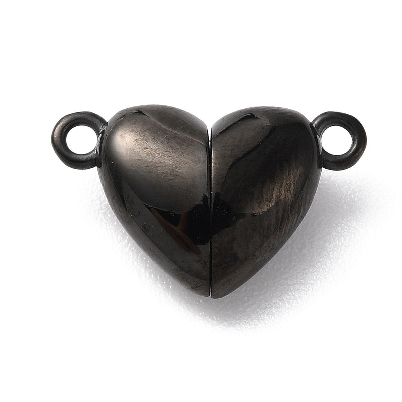 Magnetlås hjärta, Rostfritt stål, svart, 1 st (14296)