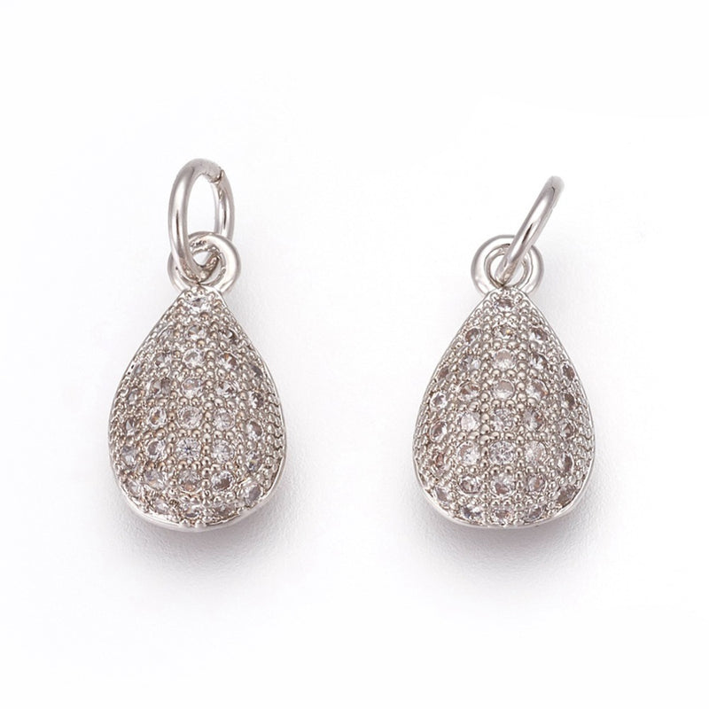 Droppe med Cubic Zirconia, 12x7x3 mm, 1 st (14306)