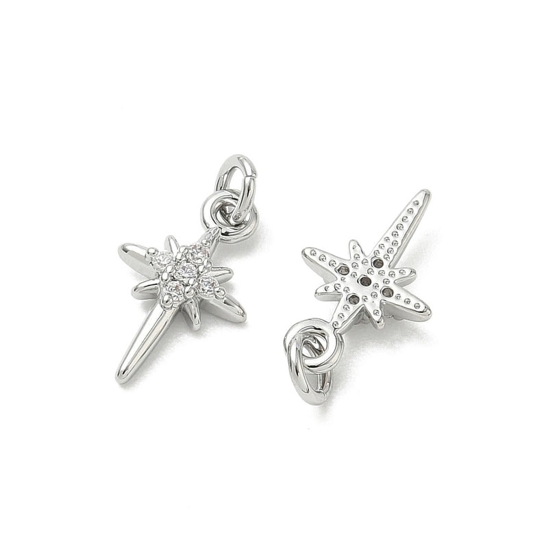 Stjärna med Cubic Zirconia,14x8x2 mm, 1 st (14308)
