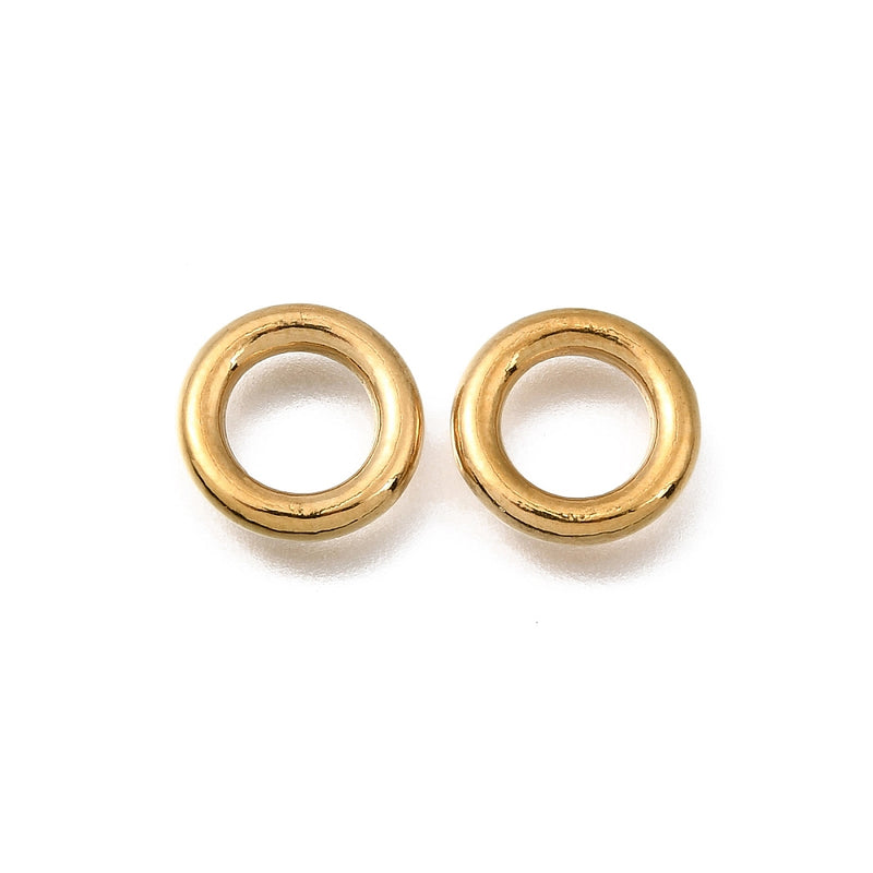 Mellandel, Rostfritt stål, guld, 10x2 mm, 5 st, (14326)