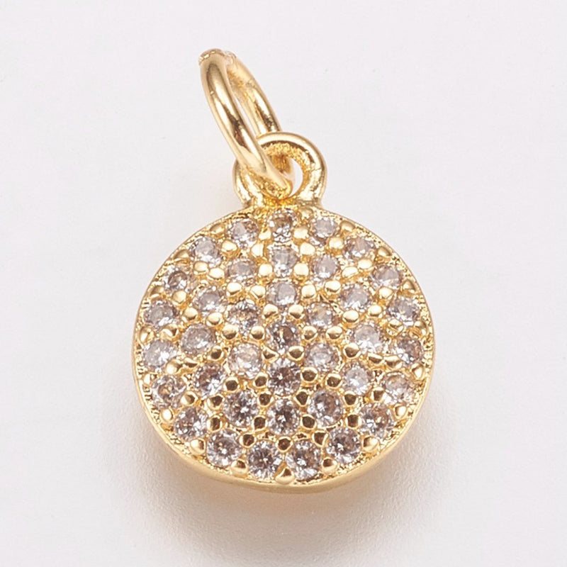 Hänge med Cubic Zirconia, guld, 10x8x2 mm, 1 st (14328)