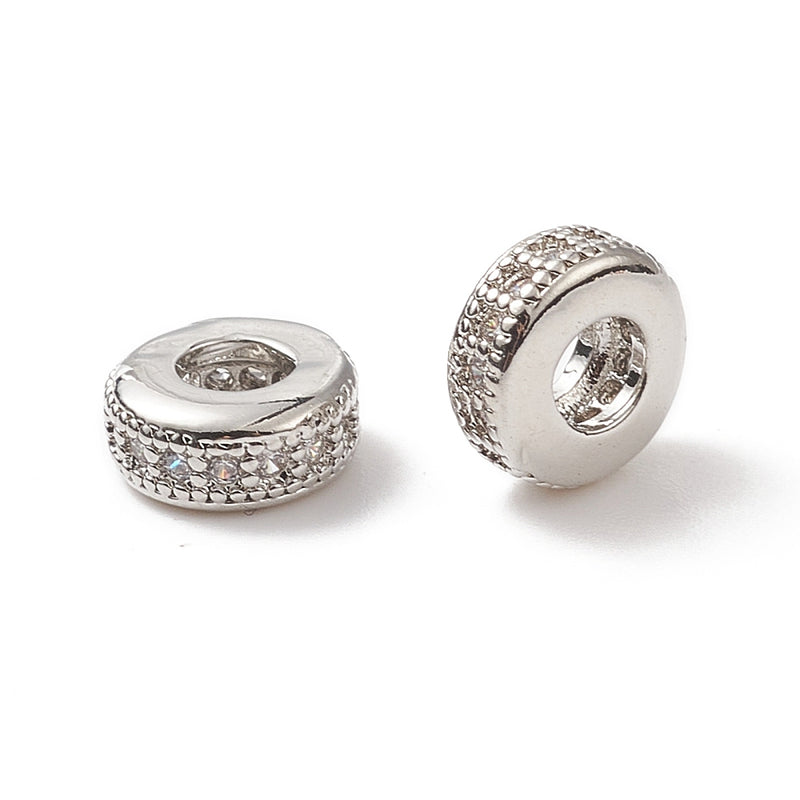 Rondell med Cubic Zirconia, 8x4 mm, 1 st (14330)