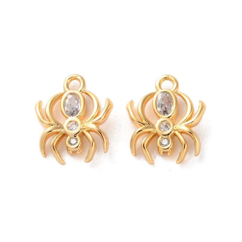 Spindel med  Cubic Zirconia, 11x9x2 mm,  1 st (14377)