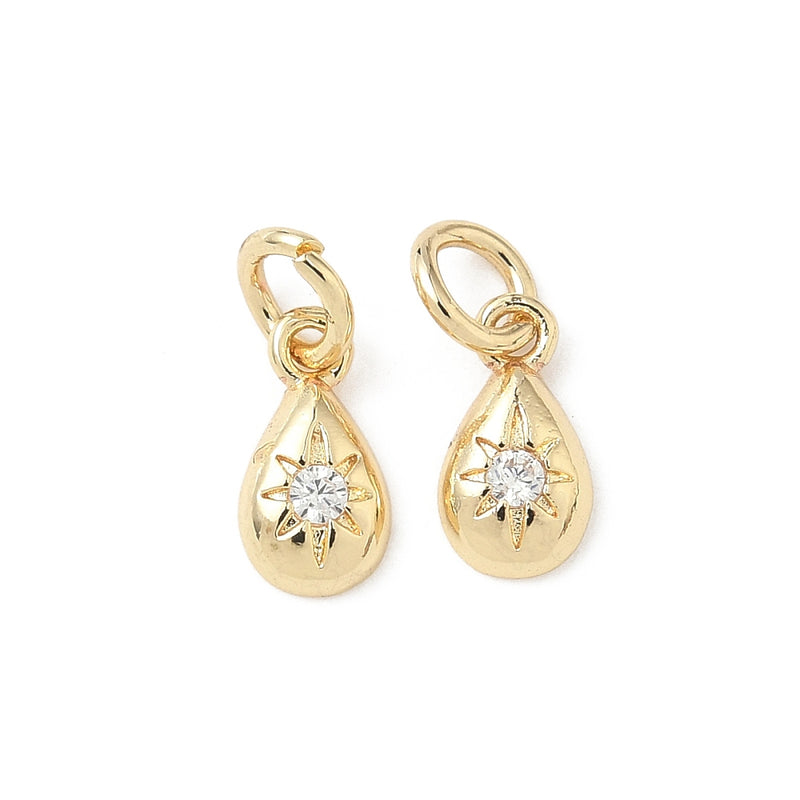 Droppe med  Cubic Zirconia, 1 st (14380)